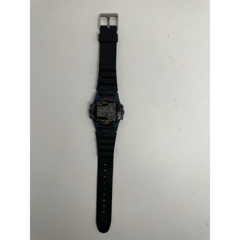 Timex Atlantis 100 Blue Case 745 New Battery 1996 D8 39MM 8" Rare Vintage F91 - Picture 5 of 13